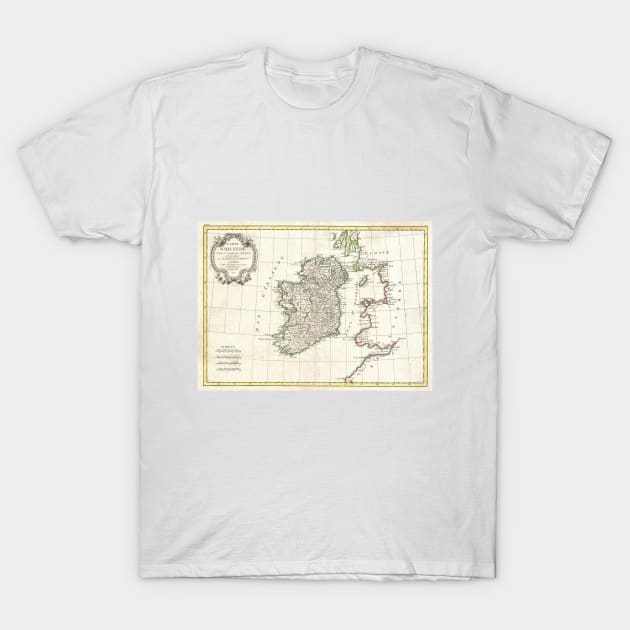 Vintage Map of Ireland (1771) T-Shirt by Bravuramedia